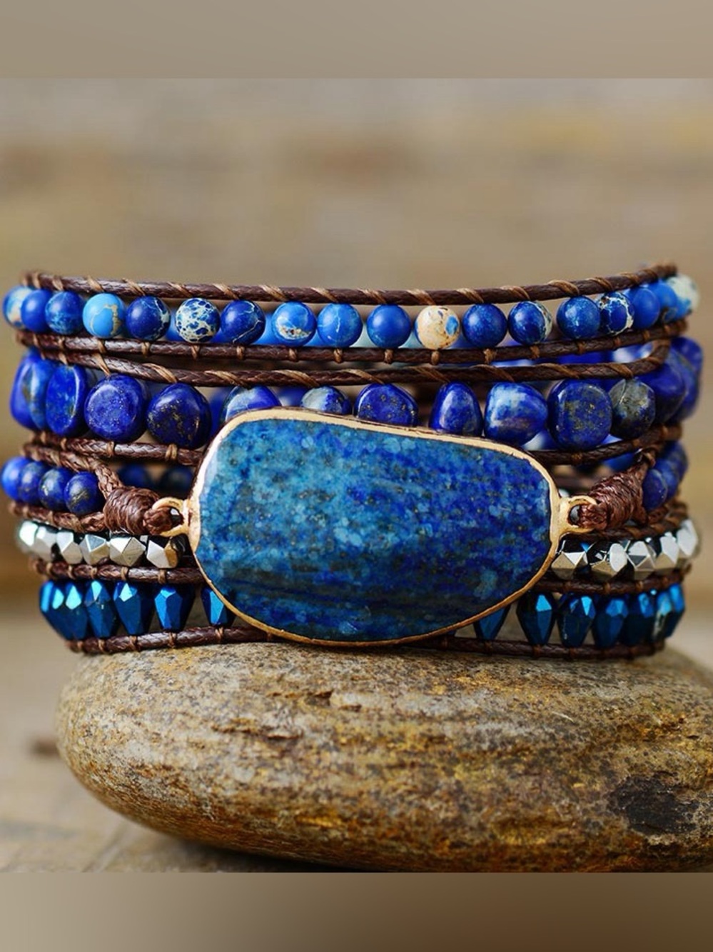 🩵Hello Gorgeous! Braided Lapis Lazuli Imperial Stone Bracelet- Royal Blue